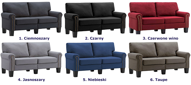 Produkt Luksusowa dwuosobowa sofa ciemnoszara - Alaia 2X