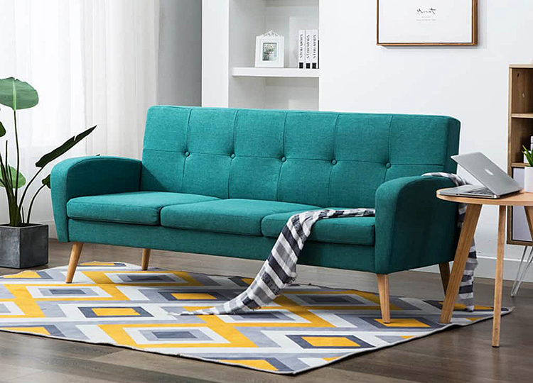 Elegancka sofa pikowana Anita 3Q, zielona 