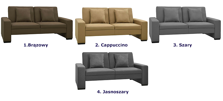 Produkt Dwuosobowa brązowa rozkładana sofa z ekoskóry - Arroseta 2S