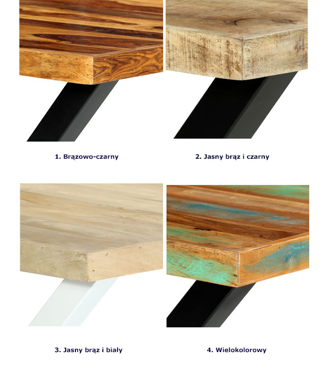 Produkt Stół z litego drewna Mirun – wielokolorowy  - zdjęcie numer 2