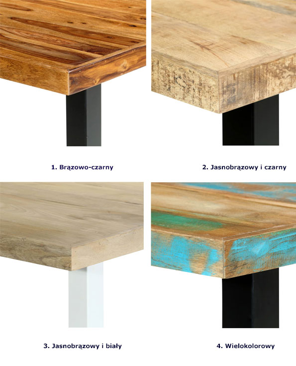 Produkt Stół z drewna odzyskanego Buzel 2X – wielokolorowy - zdjęcie numer 2