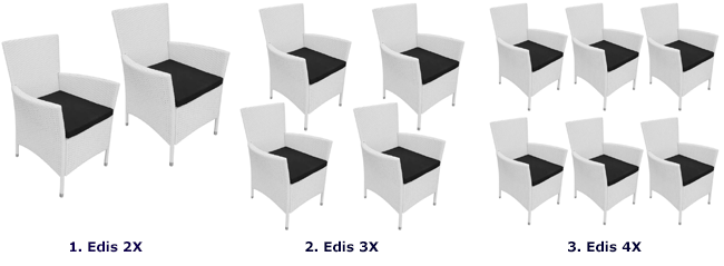 Produkt Zestaw 4 kremowych krzeseł do ogrodu – Edis 3X - zdjęcie numer 2