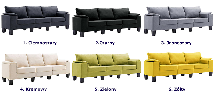Produkt Trzyosobowa ekskluzywna żółta sofa - Ekilore 3Q