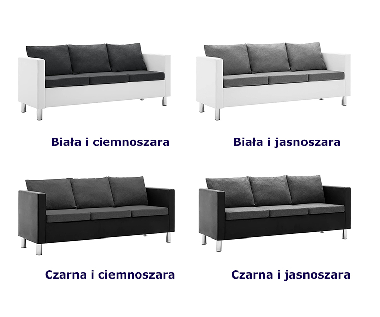 Produkt Atrakcyjna 3-osobowa sofa Karlo 3Q - czarno-jasnoszara - zdjęcie numer 3