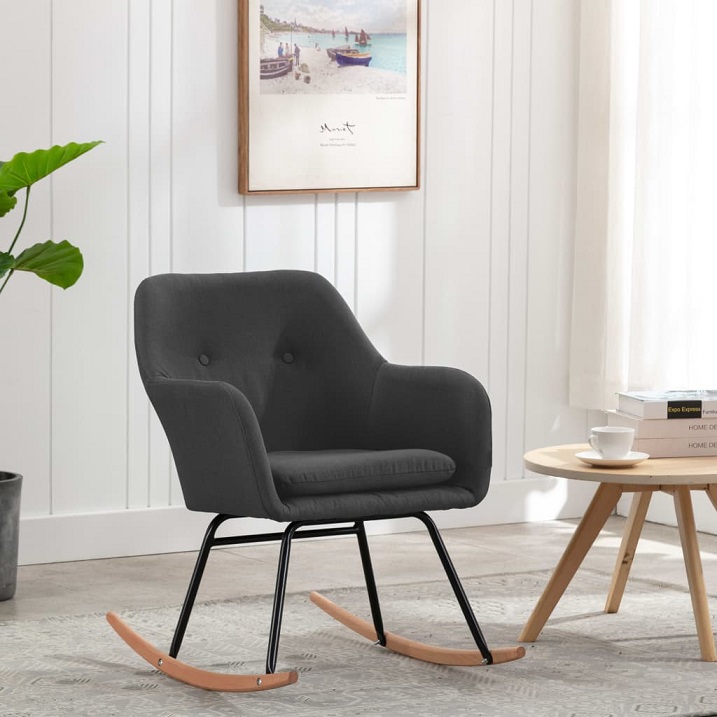 Produkt Ciemnoszary nowoczesny fotel bujany – Foxie  - zdjęcie numer 2