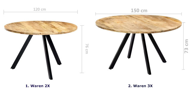 Produkt Stół okrągły drewniany Waren 3X – brązowy  - zdjęcie numer 2