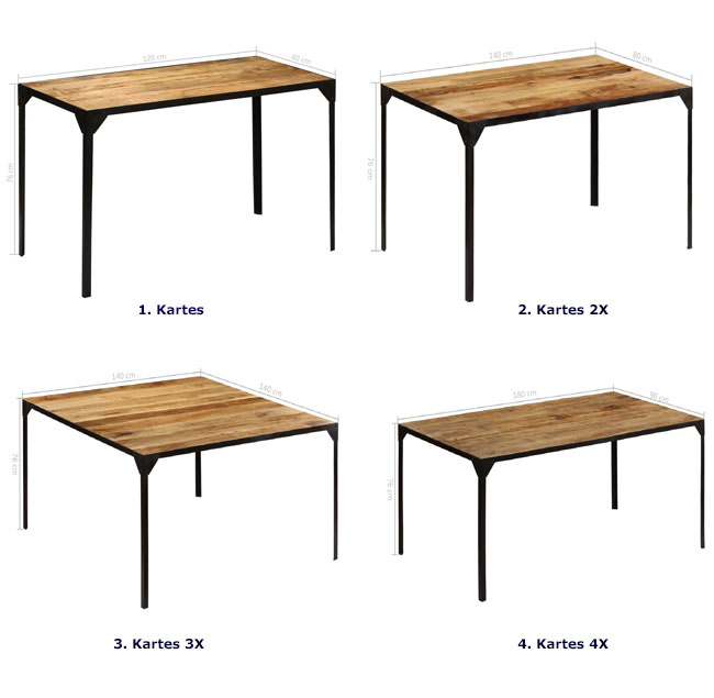 Produkt  Stół ze stali i drewna Kartes 3X – brązowy  - zdjęcie numer 2