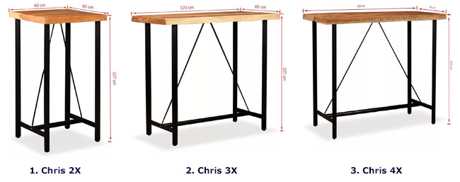 Produkt Brązowy industrialny stolik barowy – Chris 4X - zdjęcie numer 2