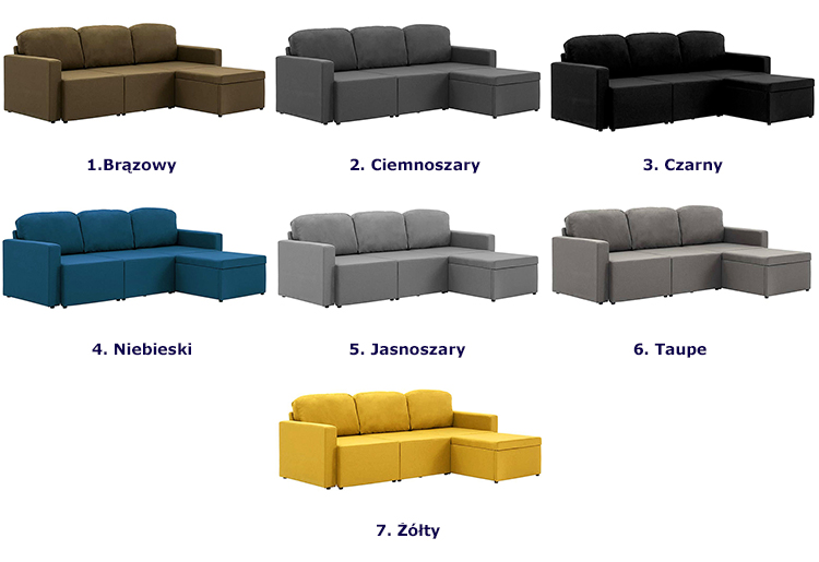 Produkt Rozkładana sofa modułowa czarna tkanina - Lanpara 4Q
