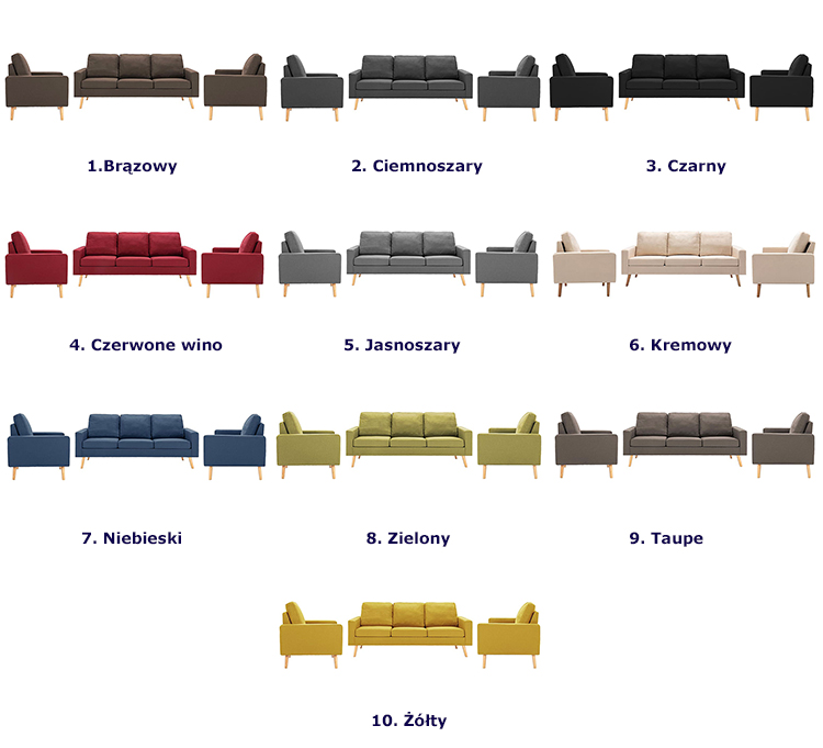 Produkt 3-częsciowy kremowy zestaw wypoczynkowy z fotelem - Lavinia 3Q