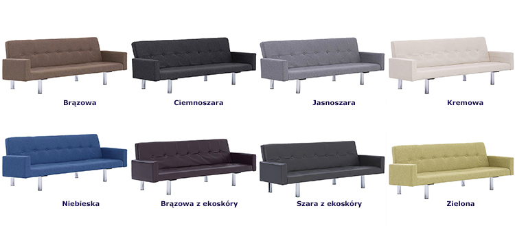 Produkt Rozkładana sofa Nesma 2X z podłokietnikami - szara - zdjęcie numer 3