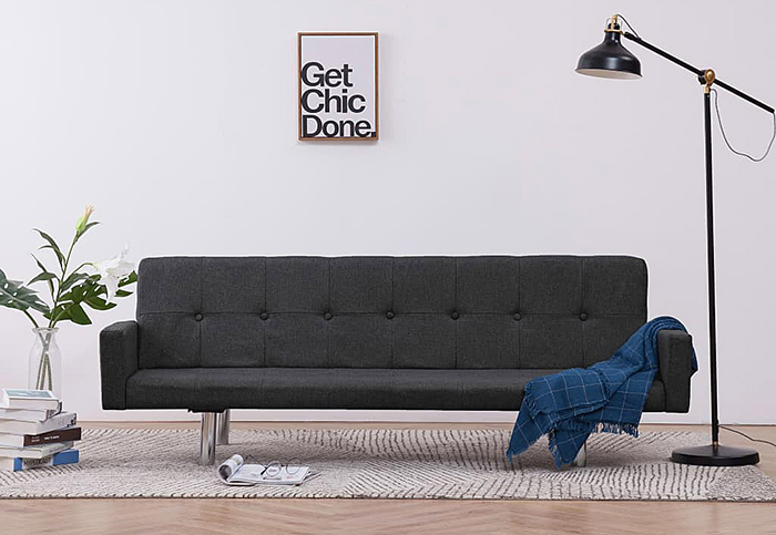 Produkt Rozkładana sofa Nesma  z podłokietnikami - ciemnoszara - zdjęcie numer 2