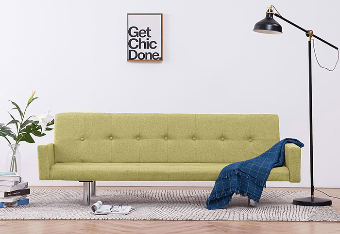 Produkt Rozkładana sofa Nesma  z podłokietnikami - zielona - zdjęcie numer 2