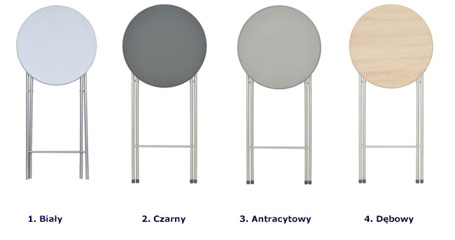 Produkt Zestaw 4 białych okrągłych stolików – Ravel 3X