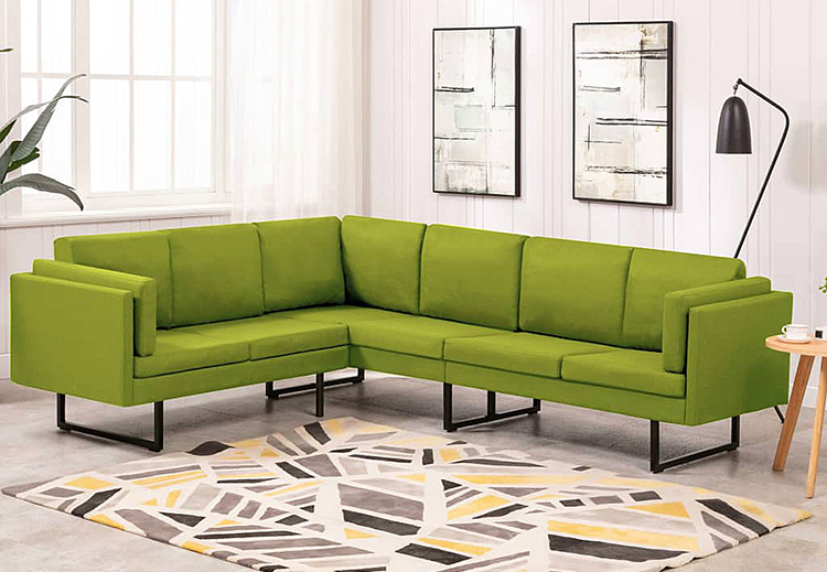 Zielona sofa narożna z tkaniny Sirena 2X