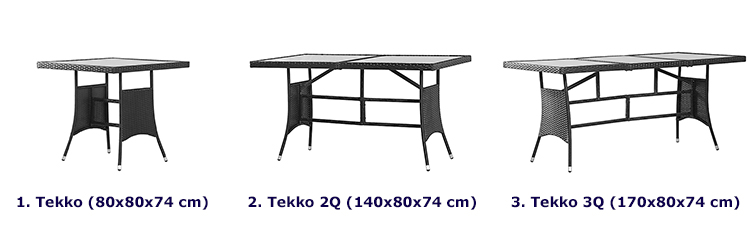 Produkt Stół ogrodowy ze szklanym blatem Tekko 2Q - czarny - zdjęcie numer 3