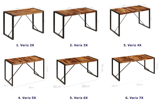 Produkt Brązowy stół z drewna sheesham 60x120 – Veriz 2X