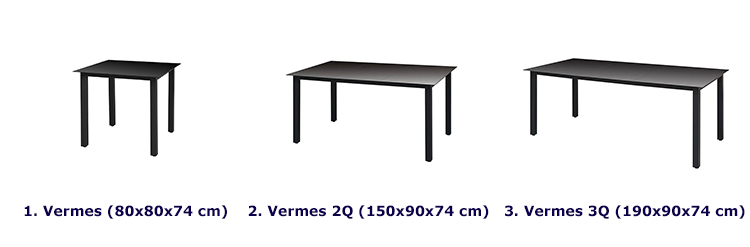 Produkt Stół ogrodowy ze szklanym blatem Vermes 3Q - czarny - zdjęcie numer 2