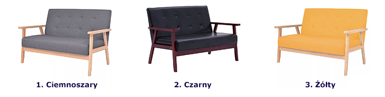 Produkt 2-osobowa ciemnoszara sofa retro - Vita 2X