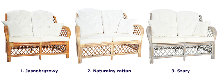 Produkt 2-osobowa sofa rattanowa z lnianą tapicerką - Zumea