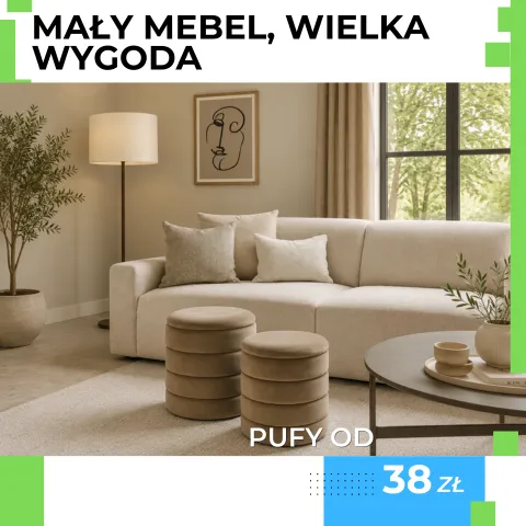 Funkcjonalne pufy do Twojego wnętrza. Sprawdź i zamów teraz.