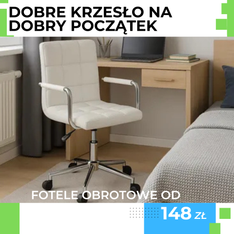 Wygodne i stylowe fotele obrotowe dla ucznia i studenta. Sprawdź unikalne modele i zainwestuj w komfort.