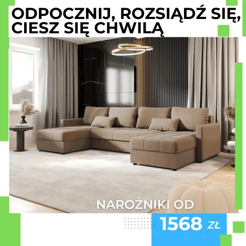 Wygodne narożniki do wspólnego odpoczynku już od 1568 zł. Zobacz teraz.