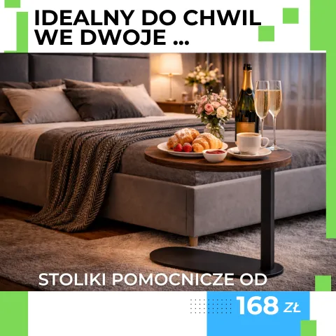 Stoliki pomocnicze idealne na romantyczne chwile we dwoje. Zainestuj w wasz czas tylko dla siebie teraz.
