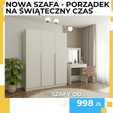 Fantastycznie pojemne szafy, idealne na świąteczne porządki. Sprawdź i zainwestuj w swoje wnętrze.
