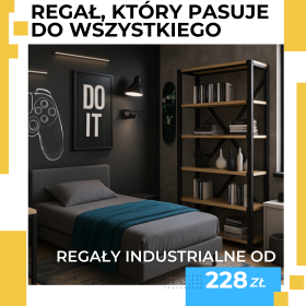 Regały industrialne idealne do pokoju młodzieżowego. Zobacz.