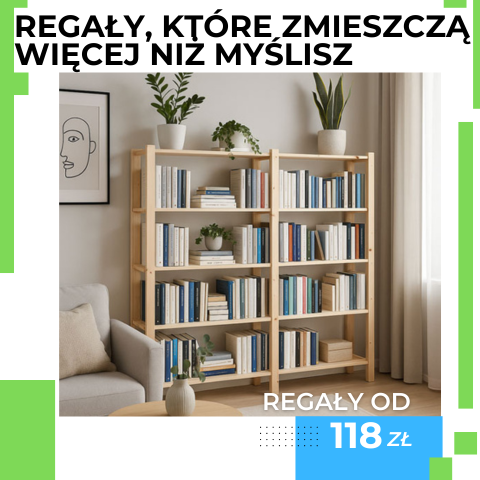 Regał do przechowywania i ekspozycji w domowym wnętrzu. Idealny regał dla Ciebie już od 198 zł. Zobacz.