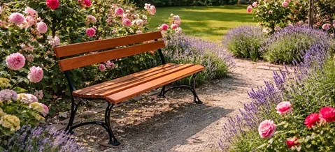 Ławka ogrodowa w ogrodzie