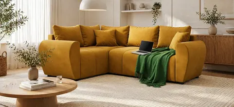 Wygodny narożnik w salonie