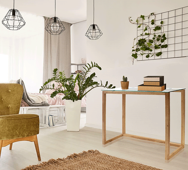 Naturalna konsola boho Dazo - szkło