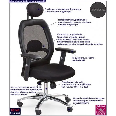 Fotografia Fotel obrotowy Kalga - czarny z kategorii Fotele