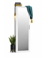 Biała jednodrzwiowa szafa z lustrem - Balex w sklepie Edinos.pl