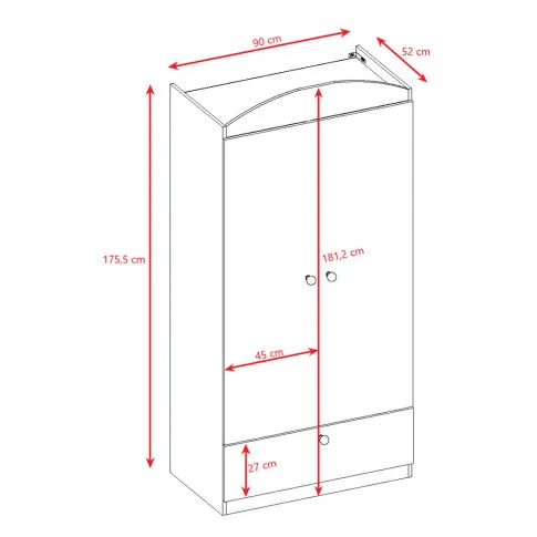 Szczegółowe zdjęcie nr 7 produktu Szafa dla dziecka Happy 3X - biała