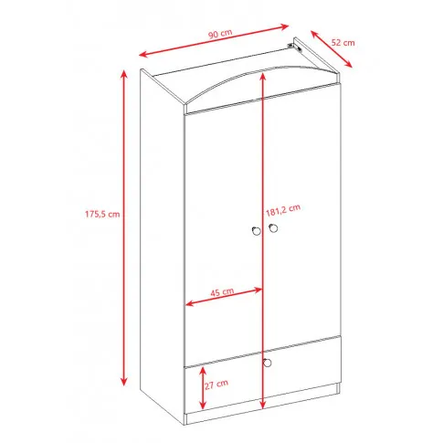 Szczegółowe zdjęcie nr 7 produktu Szafa dla chłopca z szufladami Rostok 3X - niebieska