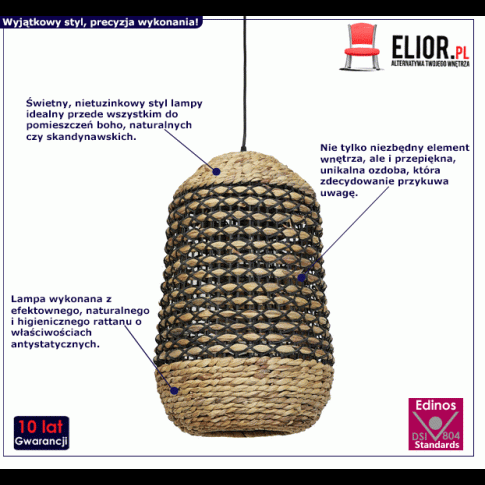 Fotografia Rattanowa lampa wisząca Endi - boho z kategorii Sypialnia