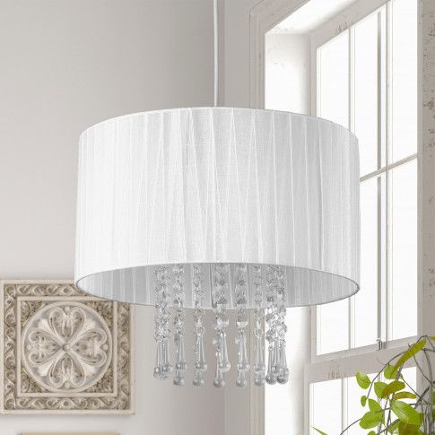 Zdjęcie biała lampa wisząca w stylu glamour E419-Wenez - sklep Edinos.pl