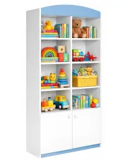 Biało-niebieski regał do pokoju dziecka - Rostok 5X w sklepie Edinos.pl