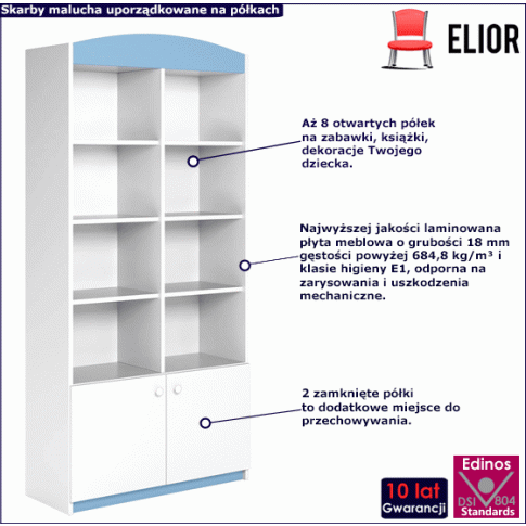 Fotografia Regał do pokoju chłopca Rostok 5X - niebieski z kategorii Regały, półki i szafy