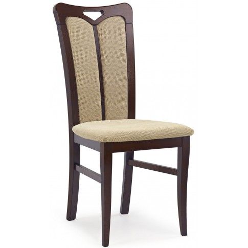 Zdjęcie produktu Tapicerowane krzesło drewniane Jonker - ciemny orzech.
