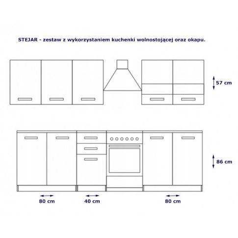 Szczegółowe zdjęcie nr 4 produktu Zestaw białych mebli kuchennych - Stejar