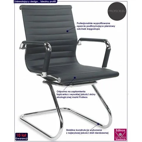 Fotografia Czarny fotel konferencyjny - Cinder z kategorii Fotele