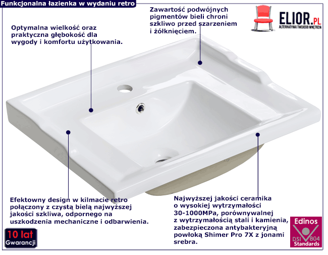 Ceramiczna umywalka meblowa Aurelo 2X