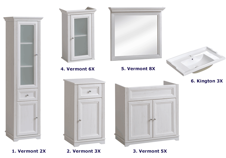 Meble łazienkowe Vermont i umywalka Miloni 3X