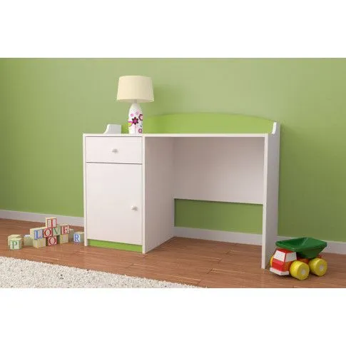 Szczegółowe zdjęcie nr 4 produktu Biurko dziecięce z szafką Happy 9X - biało-zielone