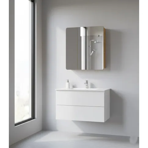 Fotografia Szafka lazienkowa z lustrem Zeftox 13X - dąb craft z kategorii Szafki