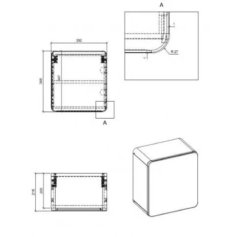 Szczegółowe zdjęcie nr 7 produktu Nowoczesny zestaw mebli łazienkowych Borneo 2Q 40 CM - Biały połysk